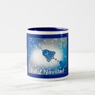 Tasse 2 Couleurs Feliz Navidad Ornament personnalisable