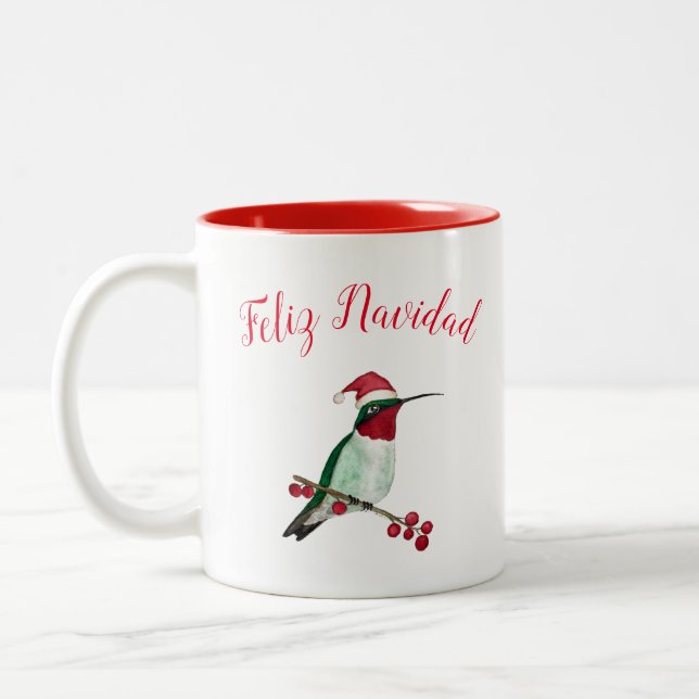 Tasse 2 Couleurs Feliz Navidad Père Noël Hummingbird (Gauche)