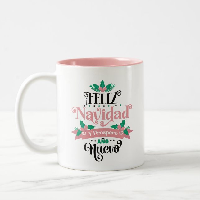Tasse 2 Couleurs Feliz navidad y prospo ano nuevo noël (Gauche)