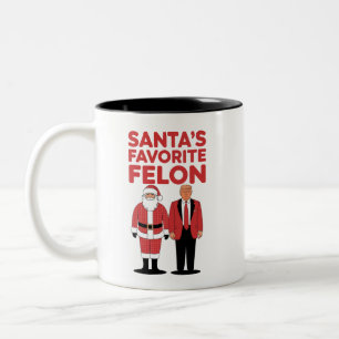 Tasse 2 Couleurs Felon Trump favori de père Noël, républicain de No