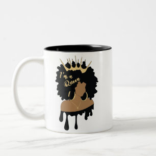 Tasse 2 Couleurs Femme afro-africaine noire de la reine Afro