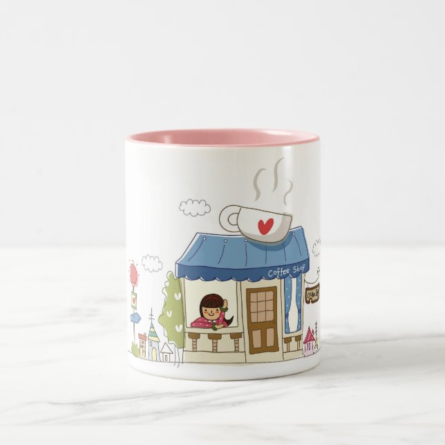 Tasse 2 Couleurs Femme dans un café-restaurant (Centre)