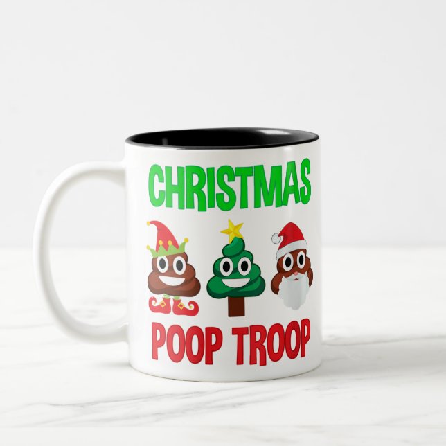 Tasse 2 Couleurs Femme de noël poop (Gauche)