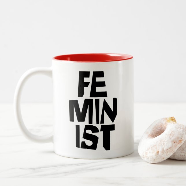 Tasse 2 Couleurs Femme égale imitation de fille féminine féministe (Avec donut)