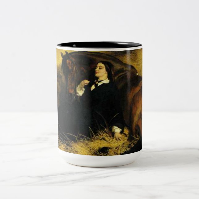 Tasse 2 Couleurs Femme et Cheval (Centre)