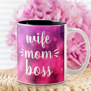 Tasse 2 Couleurs Femme Maman Boss Baby Script Typographie Bold Hot 