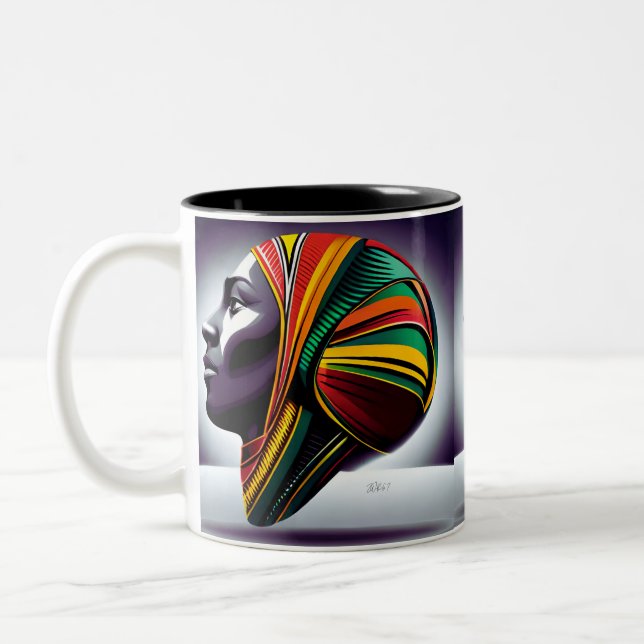 Tasse 2 Couleurs Femme noire confiante (Gauche)