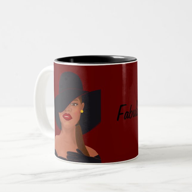 Tasse 2 Couleurs Femme noire fabuleuse (Devant gauche)