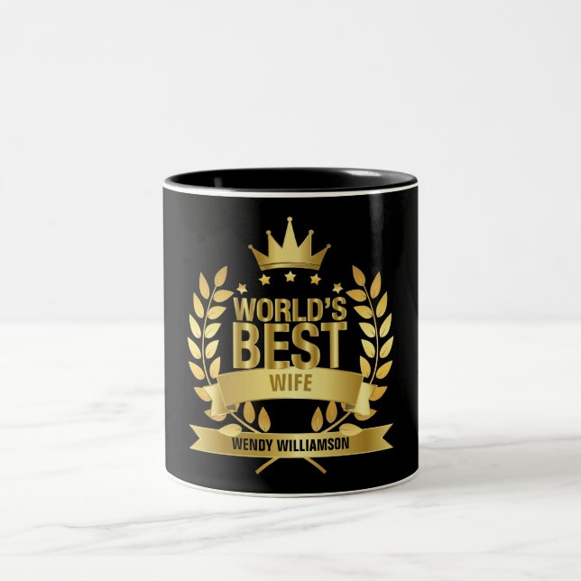 Tasse 2 Couleurs Femme Parfaite Fun Or Noir (Centre)