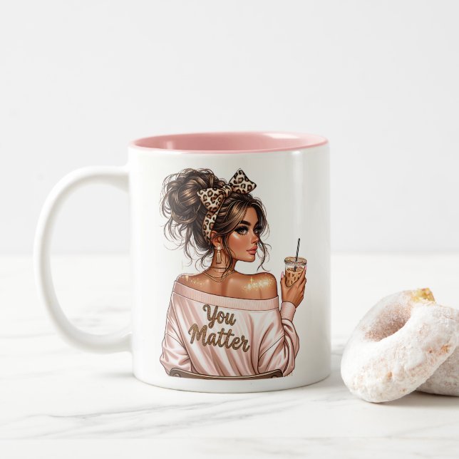 Tasse 2 Couleurs Femme Patronne (Avec donut)