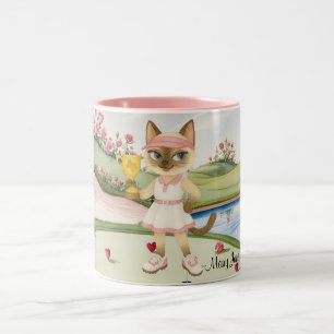 Tasse 2 Couleurs Femme sur le thème de golfeur Enterrement de vie d