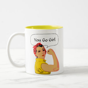 Tasse 2 Couleurs Femme Vintage élégante et éditable You Go Girl Tex
