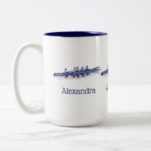Tasse 2 Couleurs Femmes Bleues Rameuses Rameurs Équipe D'équipage S