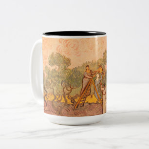 Tasse 2 Couleurs Femmes cueillant des olives par van Gogh :