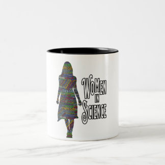 Tasse 2 Couleurs Femmes En Science Femme Silhouette Word Remplissag