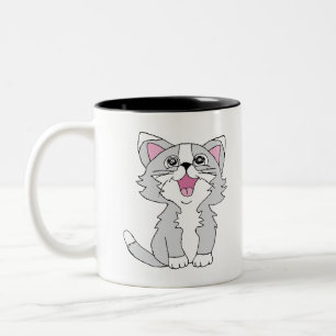 Tasse 2 Couleurs Fer Cute Chat esthétique Happy Chat Clipart Dessin