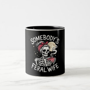 Tasse 2 Couleurs Feral Funny Amateurs de café Boire Crâne Plaisante
