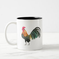 Ferme d'aquarelle de coq Cottage rustique vintage