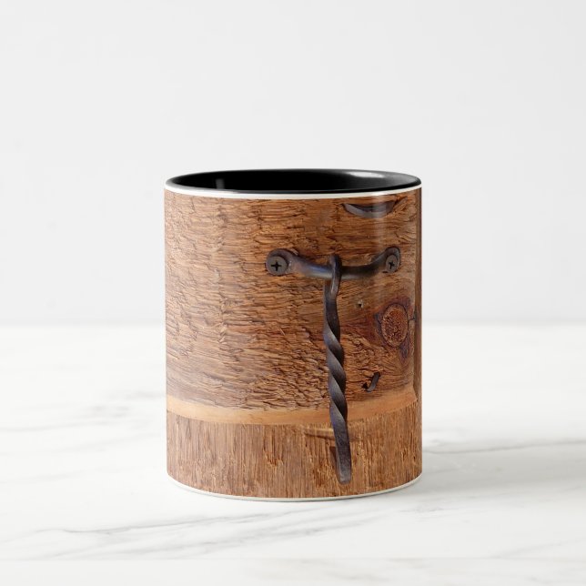 Tasse 2 Couleurs Fermeture de porte en fer forgé rustique (Centre)