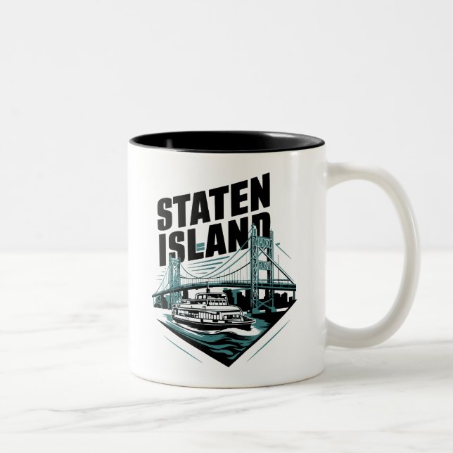 Tasse 2 Couleurs Ferry Staten Island New York (Droit)