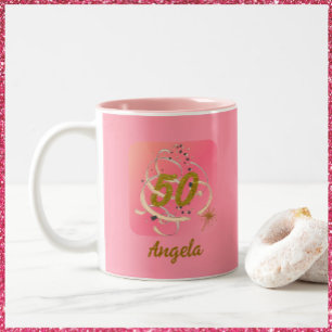 Tasse 2 Couleurs Festif Peachy Cinquante Anniversaire Commémoration