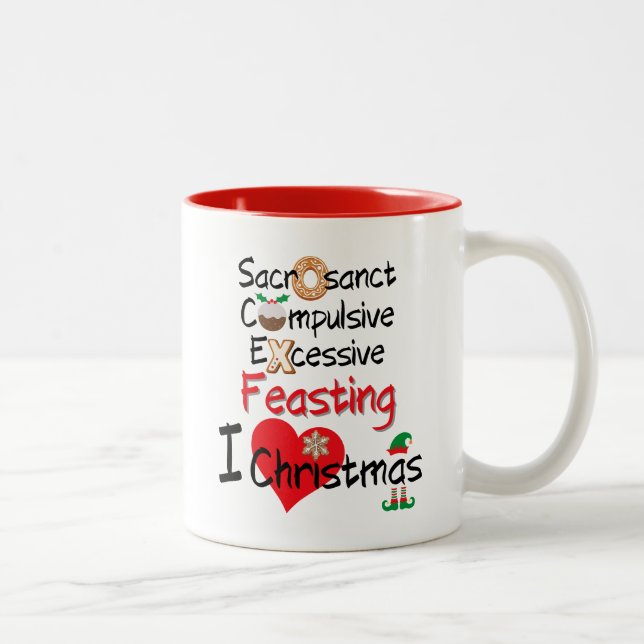 Tasse 2 Couleurs Festive - I Love Christmas (Droit)