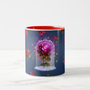 Tasse 2 Couleurs Fête d'anniversaire de beauté de rose rouge magiqu
