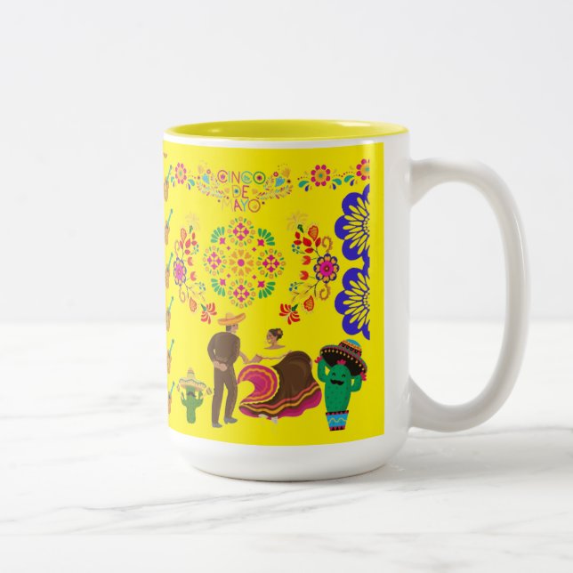 Tasse 2 Couleurs Fête de Couleurs  jaune (Droit)