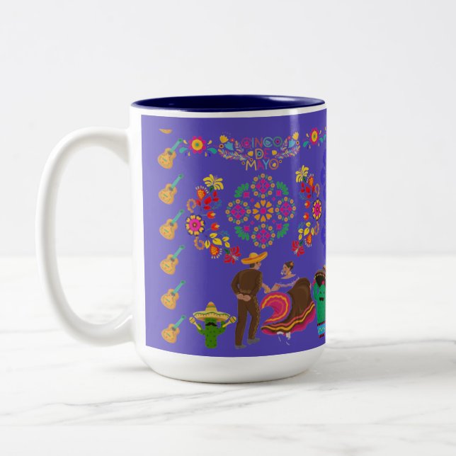 Tasse 2 Couleurs Fête de Couleurs kelly royal violet (Gauche)