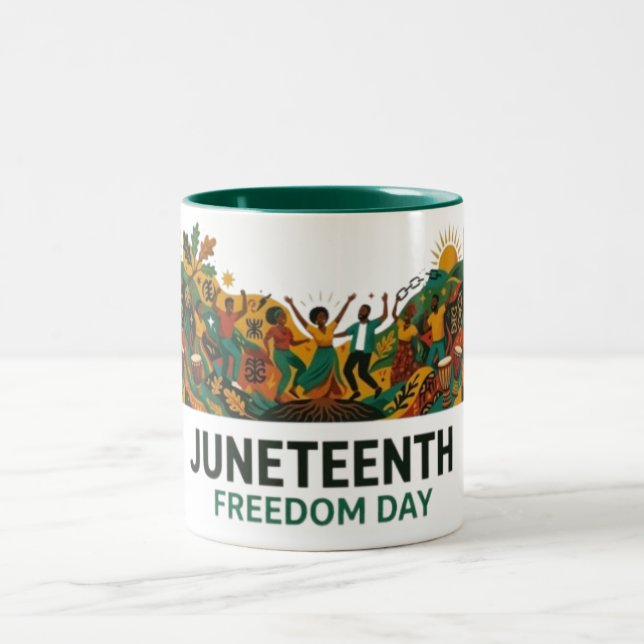 Tasse 2 Couleurs Fête de la liberté Juneteenth (Centre)