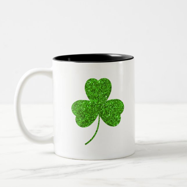 Tasse 2 Couleurs Fête de la Saint-Patrick shamrock (Gauche)