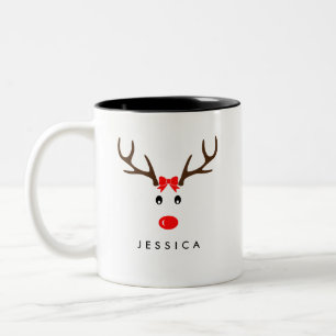 Tasse 2 Couleurs Fête de Noël Reindeer
