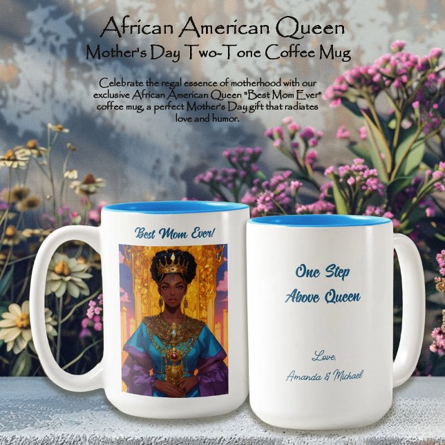 Tasse 2 Couleurs Fête des Mères de la Reine d'Amérique d'Afrique (Créateur téléchargé)