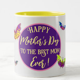 Tasse 2 Couleurs Fête des Mères Papillon Meilleure Maman de toujour