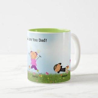 Tasse 2 Couleurs Fête des pères 2 Garçons 1 Bâton pour fille Enfant