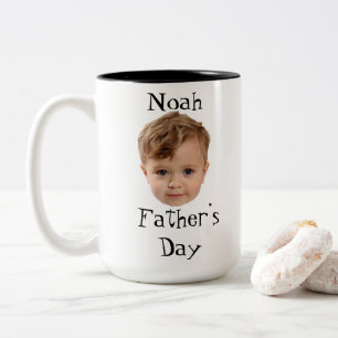 Tasse 2 Couleurs Fête des Pères, Cadeau Papa Bébé Visage, Visage Pe