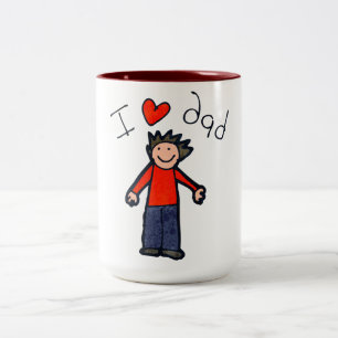 Tasse 2 Couleurs Fête des pères "I Love Dad" deux tonnes. 2 couleur