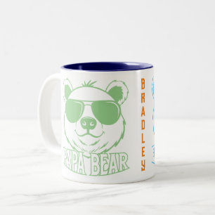 Tasse 2 Couleurs Fête des Pères PaPa Ours COLORÉ NOM