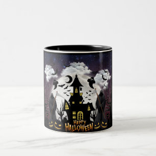 Tasse 2 Couleurs Fête d'Halloween effrayante, Maison hantée