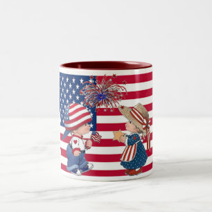 Tasse 2 Couleurs Fêter le drapeau américain
