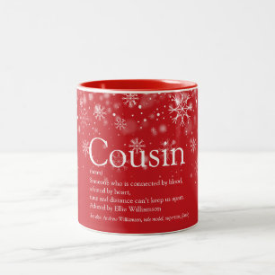 Tasse 2 Couleurs Fêtes de Noël Cousin Définition Snowflakes