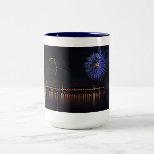 Tasse 2 Couleurs Feu D'artifice Avec Éclair