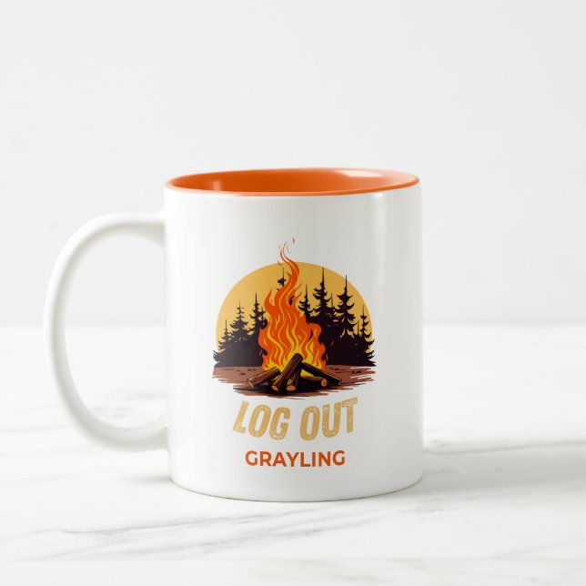 Tasse 2 Couleurs Feu de camp à Grayling Michigan (Gauche)