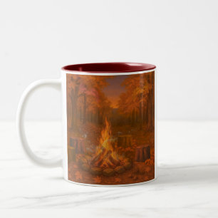 Tasse 2 Couleurs Feu de joie du crépuscule d'automne