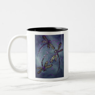 Tasse 2 Couleurs Feu nocturne violet de libellule