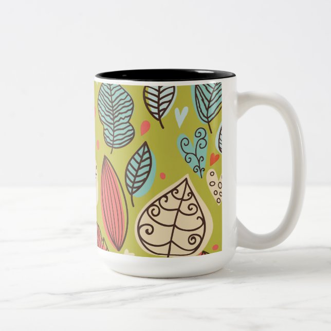 Tasse 2 Couleurs Feuille coloré (Droit)