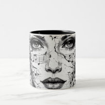 Feuille de musique personnalisée Art de visage Noi