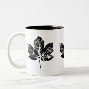 Tasse 2 Couleurs Feuille d'érable noire et blanche