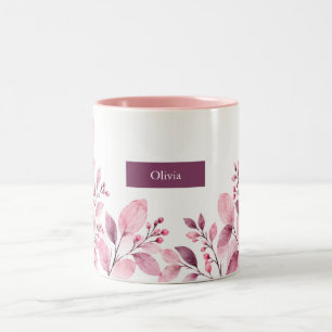 Tasse 2 Couleurs Feuille d'Orchidée Personnalisée