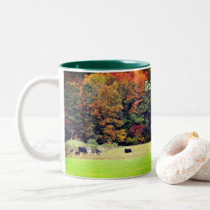 Tasse 2 Couleurs Feuilles d'automne Champ de vache Nature personnal